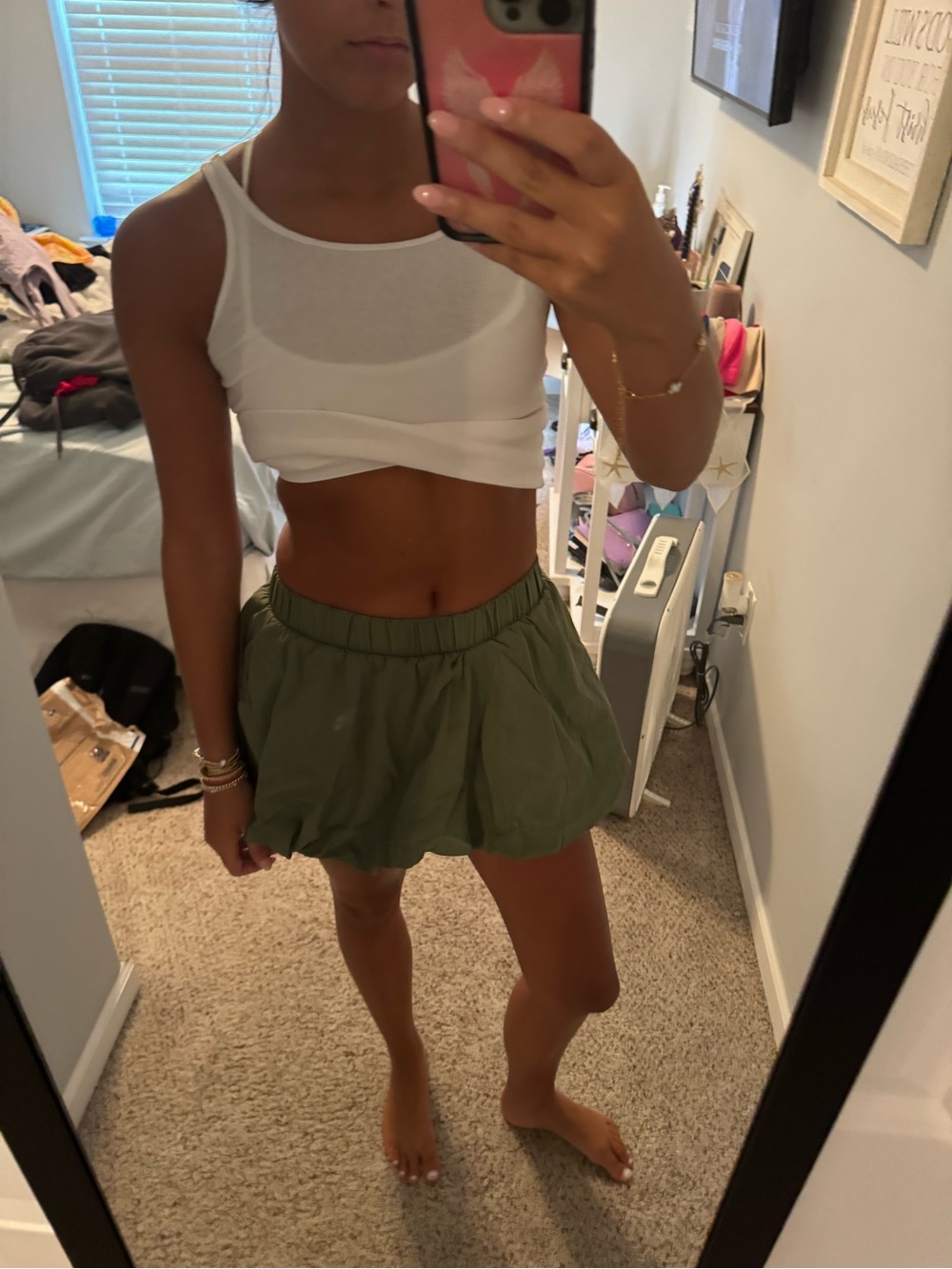 Olive Green Bubble Skirt